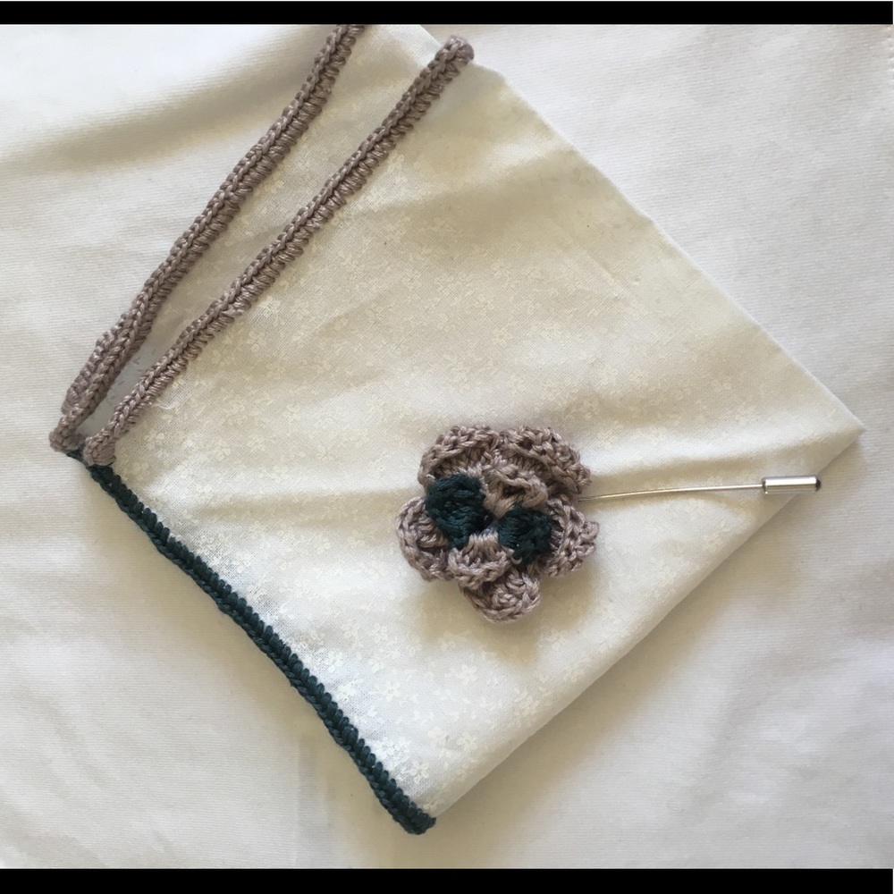 Pocket square and lapel pin